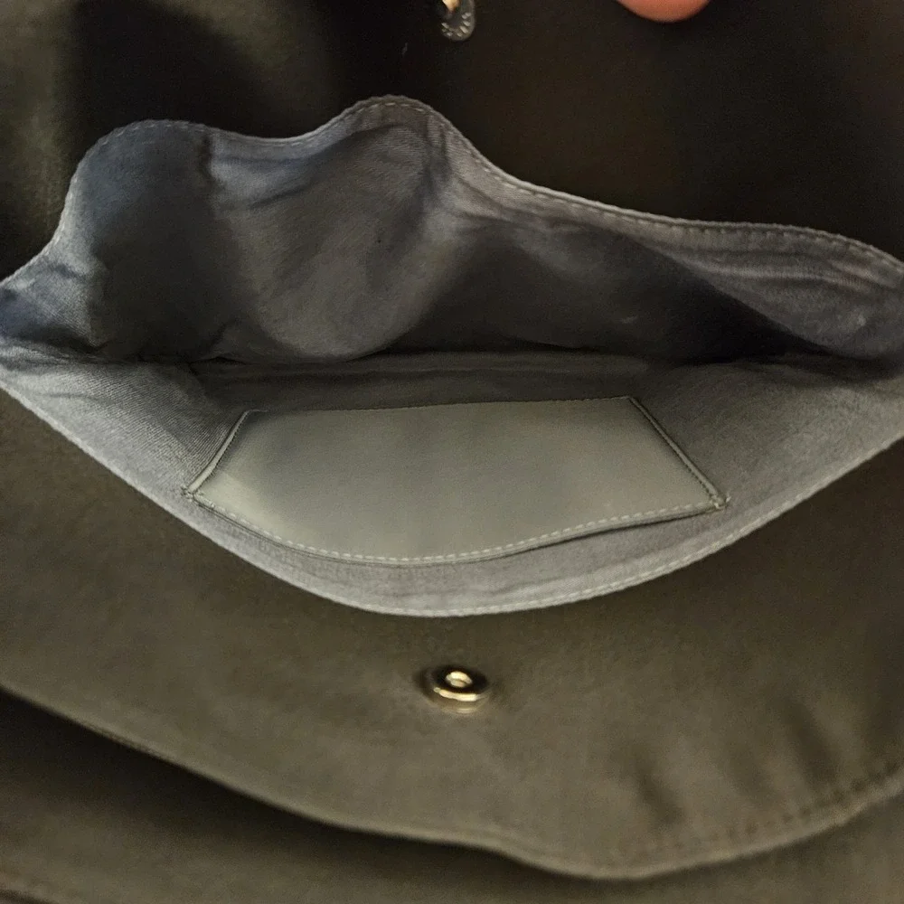 HOBO International Daily Carryall Black Shoulder Bag Double Handles Multi Pocket